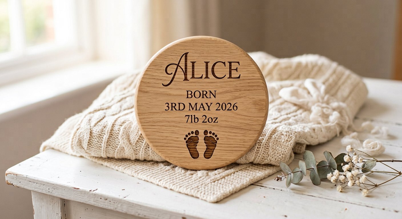 Footprint Keepsake - engraving example