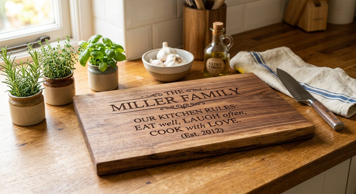 Engraved Cutting Board - engraving example