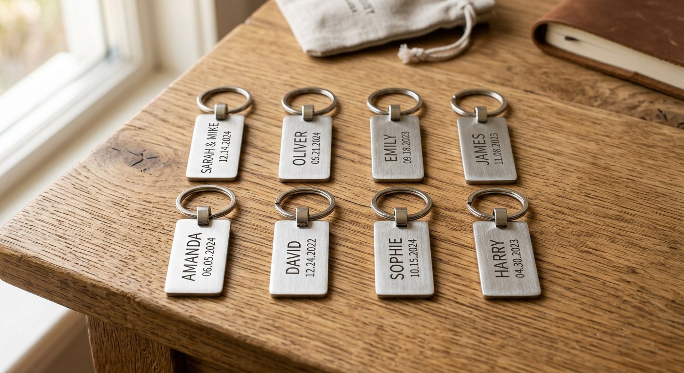 Prom Keepsake Keyrings - engraving example