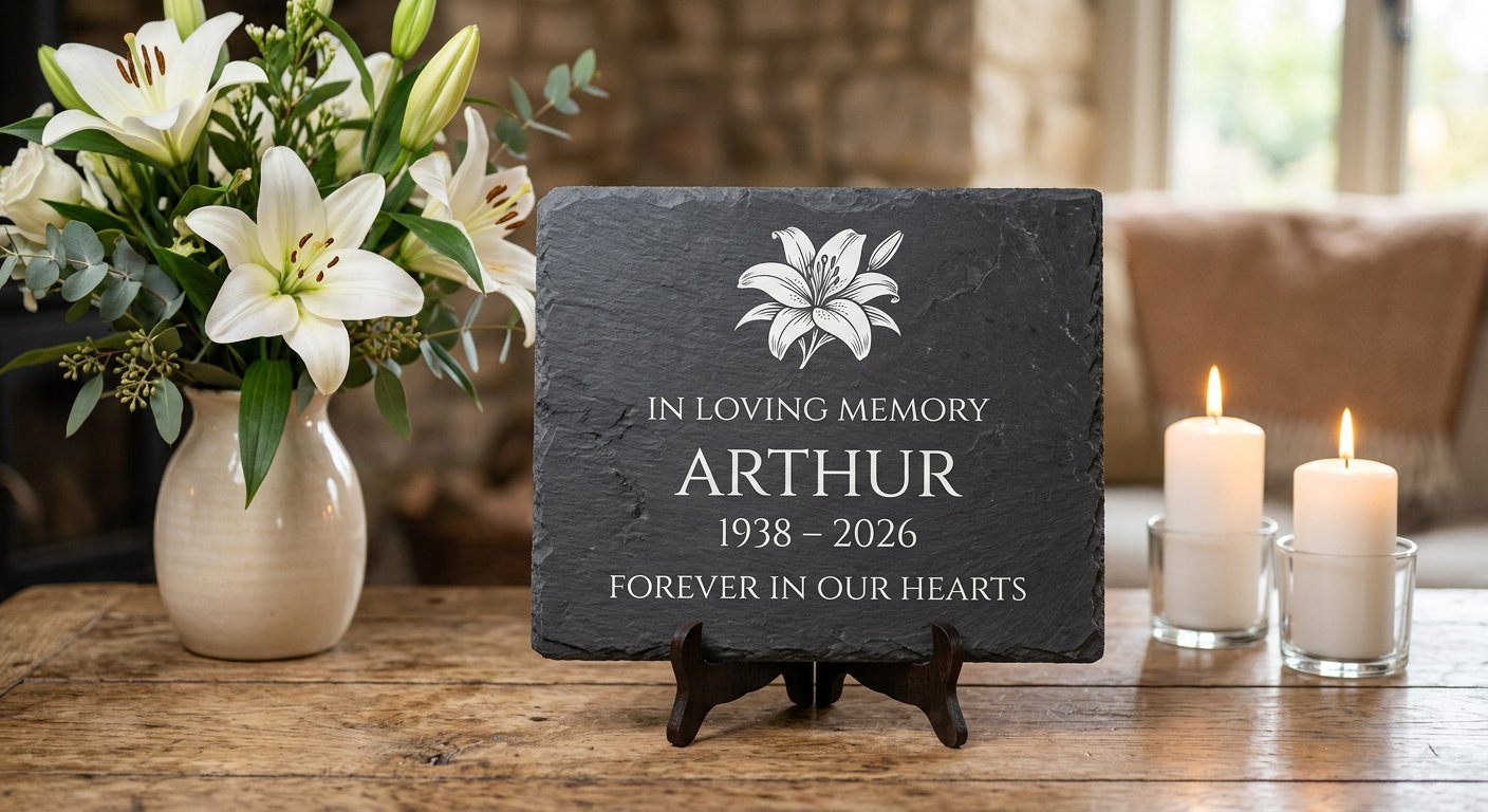 Memorial Slate Plaque - engraving example