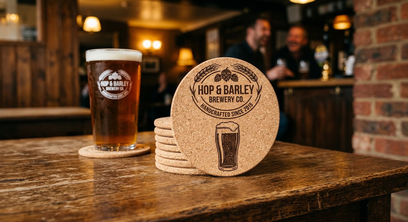 Engraved Beer Mats - engraving example