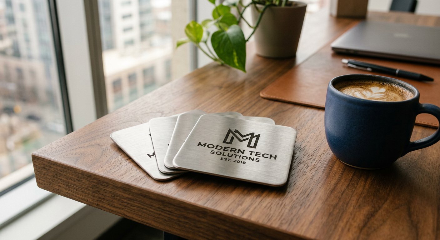 Company Logo Coasters — engraved example by Craigality